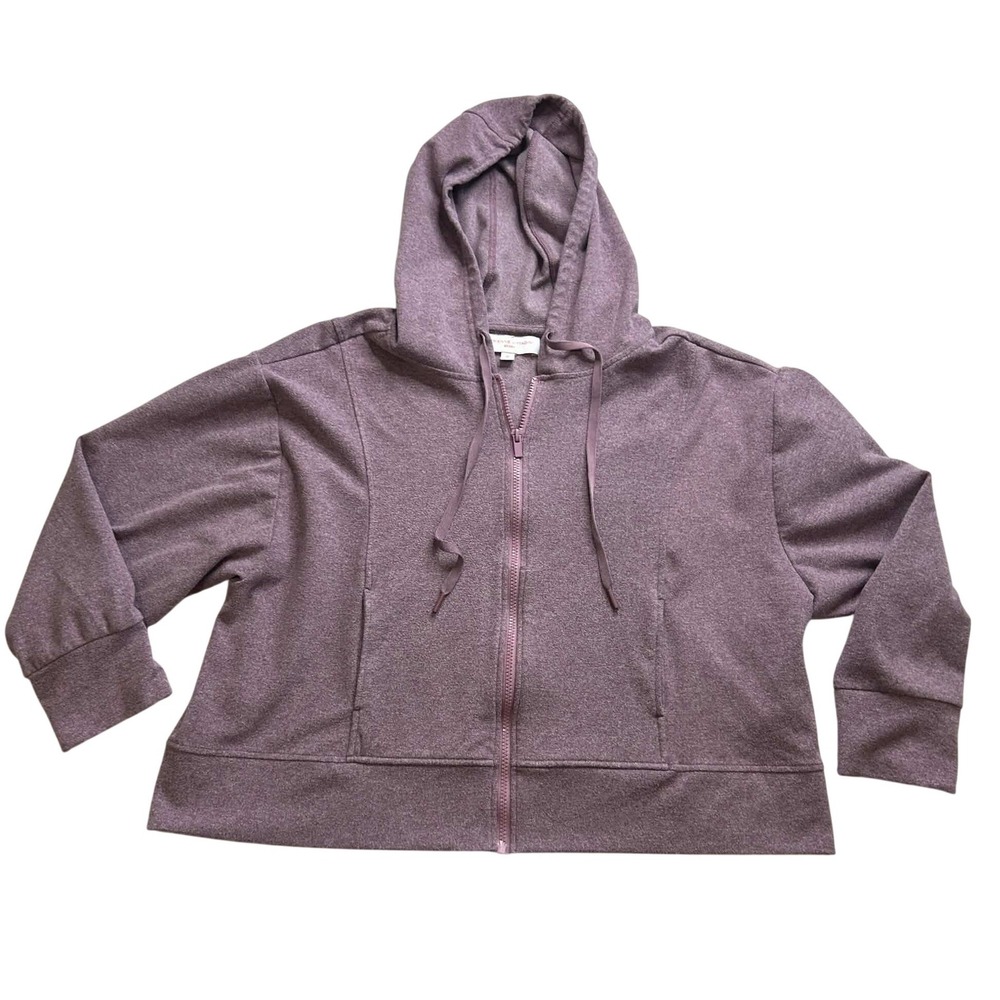 Adrienne Vittadini Sport Mauve Purple Full Zip Hoodie Sweatshirt Womens XL